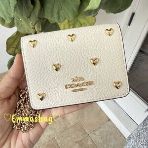 Last 1‼️Coach Mini Wallet On A Chain With Heart Rivets CDE97